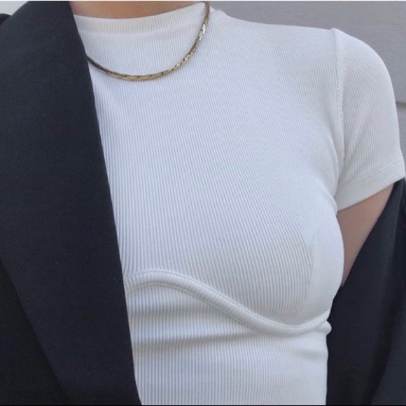 Princess Polly Black Ribbed Corset Bodysuit - Picture 1 of 4